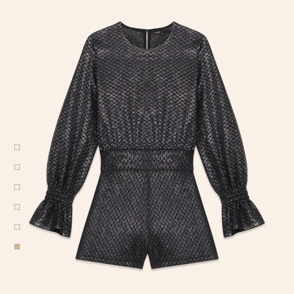 Maje Silver Lurex playsuit NWT